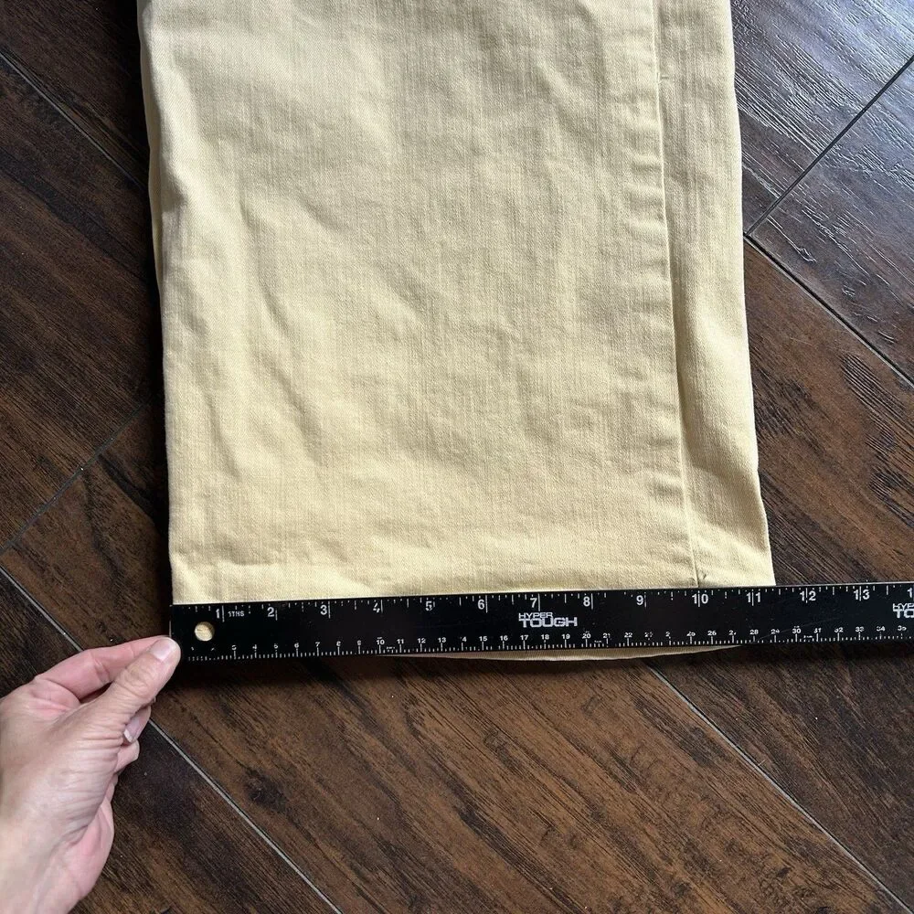 Banana Republic Jeans Size 33/16 High Rise Wide Leg Crop Pale Citrus Yellow
